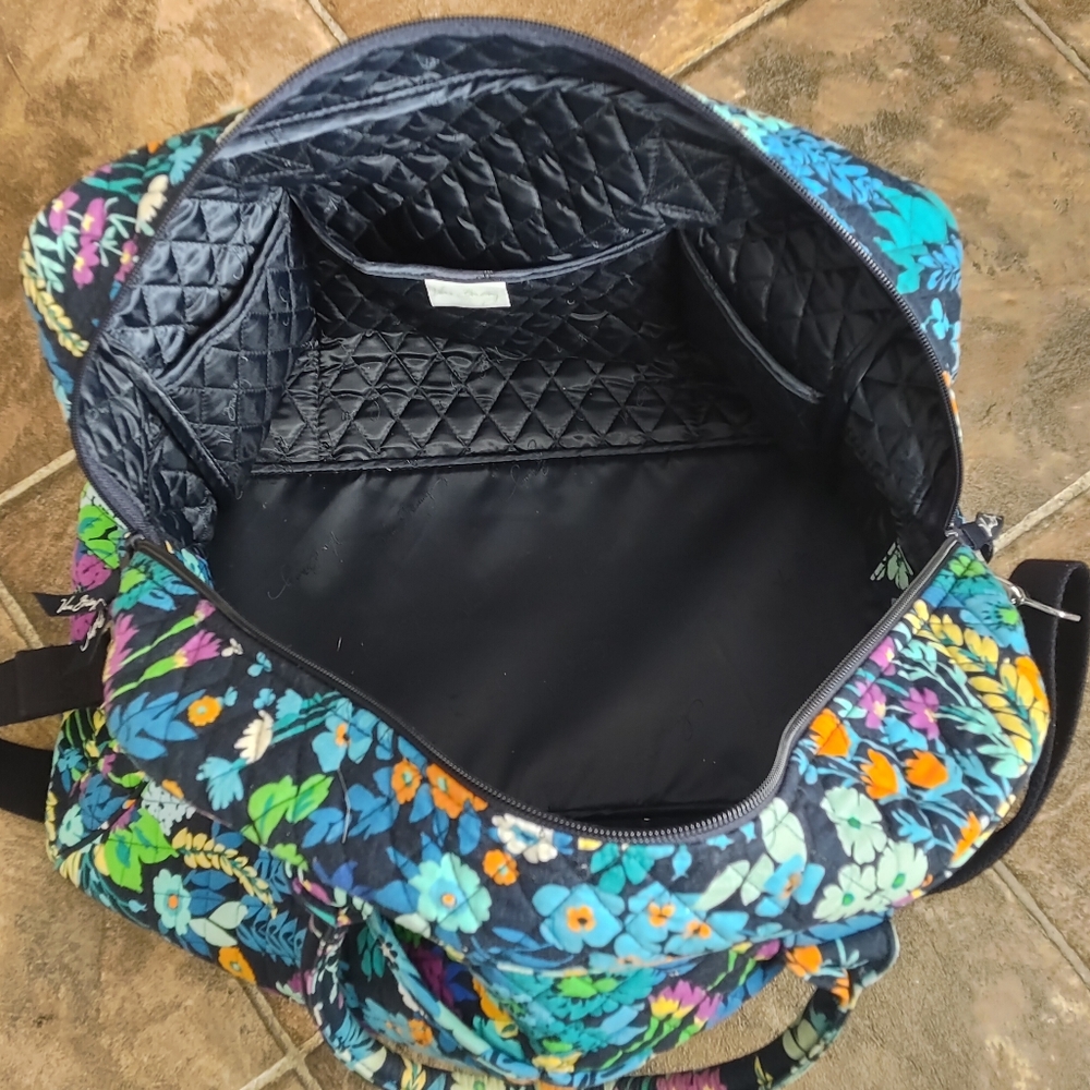 Vera Bradley Midnight Blues Weekender/Travel Bag With Trolley Sleeve. - Picture 8 of 13